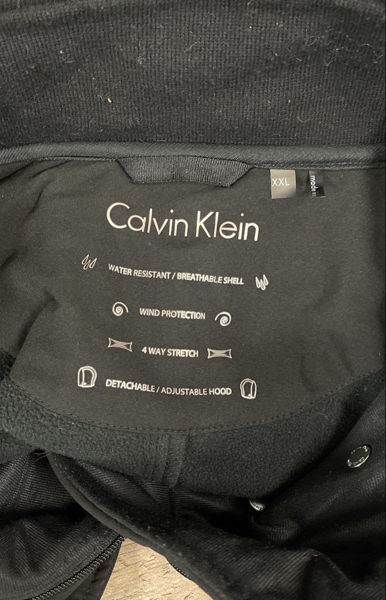 Calvin Klein Women's Black Double Breasted Softshell Trench Coat Sz XXL