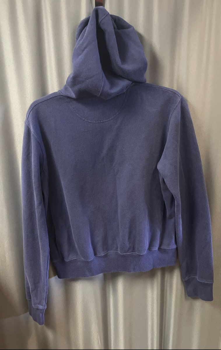 Vintage Y2K Ralph Lauren Men's Navy Blue Zip Up Hoodie Green Pony Logo Sz L