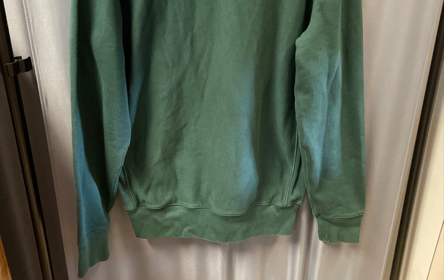 J. Crew Men's Green Pullover Hoodie Ribbed Sides Kangaroo Pocket M Tall