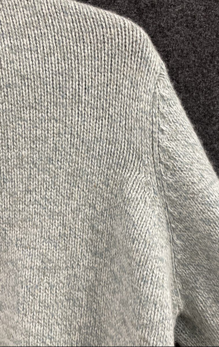 Vintage 90s L.L. Bean Women's Light Blue Lambswool Angora Full Zip Sweater XL