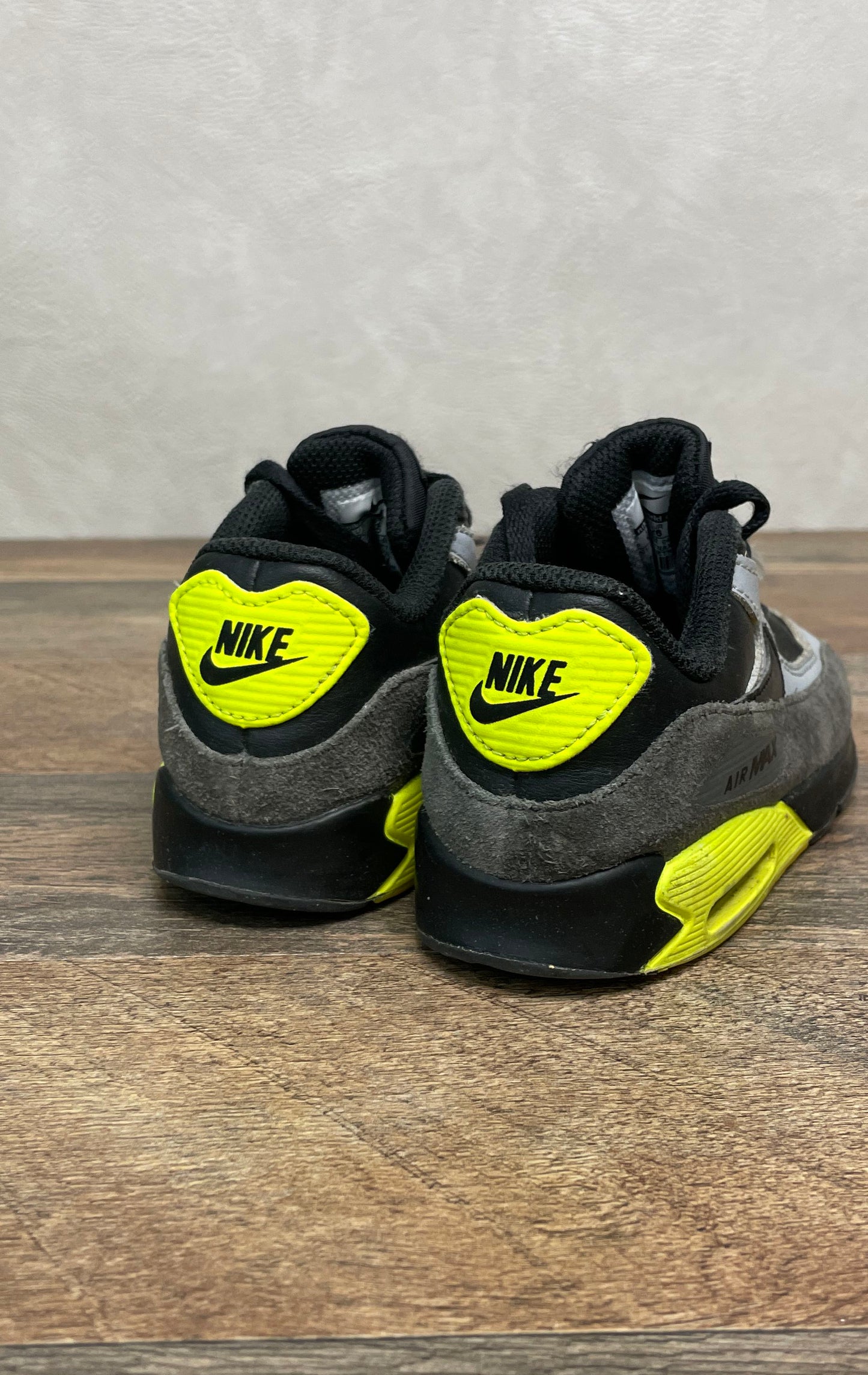 Nike Air Max 90 Black Volt Anthracite Toddler Sneakers Size 9C