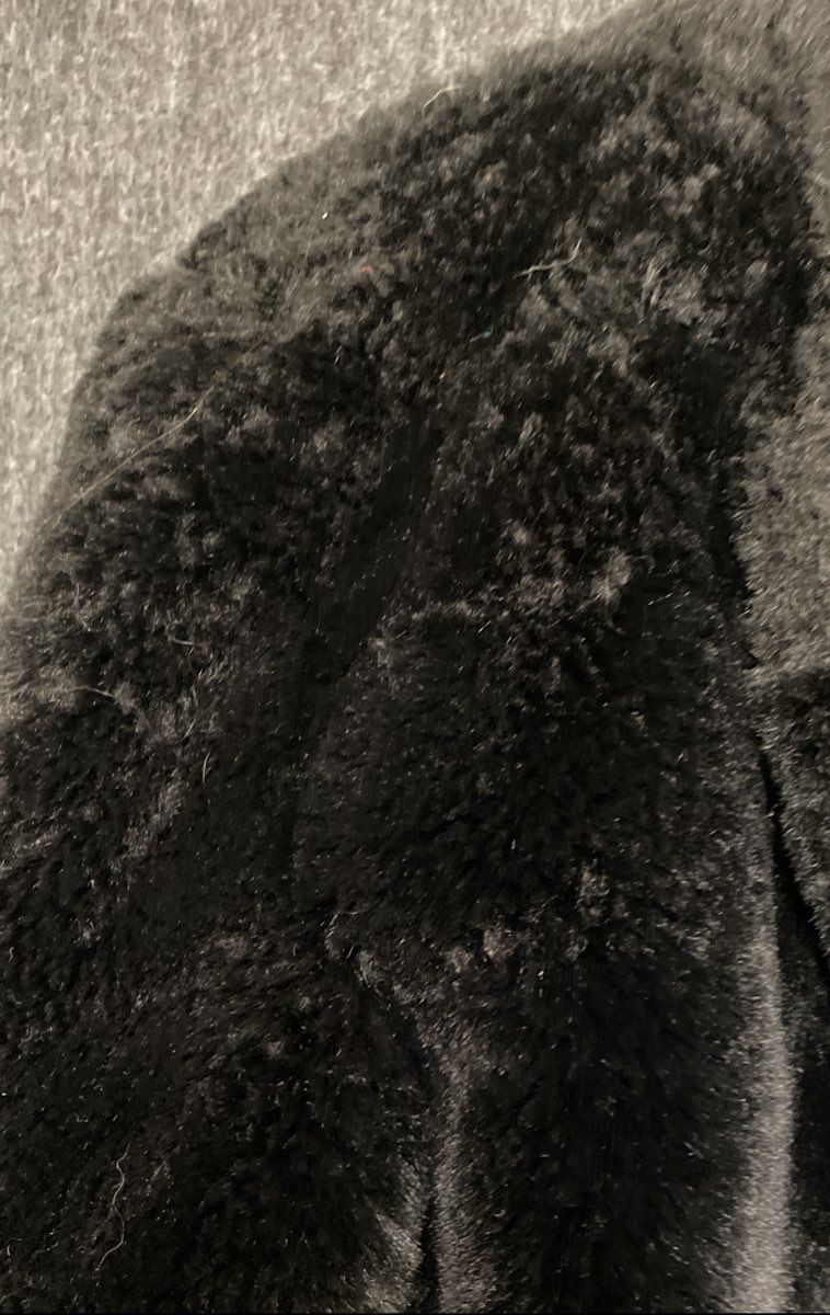 Gap Women's Black Faux Fur Collarless Jacket Sz XS