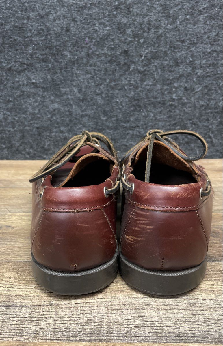 Bass Seafarer Burgundy Leather 2-Eye Boat Shoes Men's Size 10.5 M