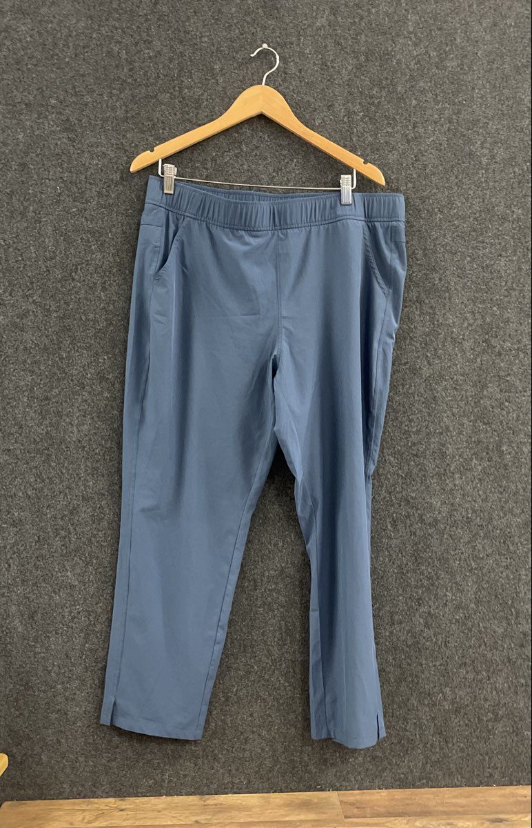 Eddie Bauer Women's Blue Departure Ankle Pull On Stretch Pants Size XL