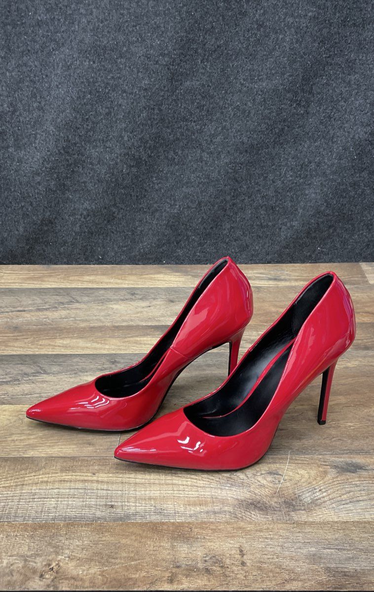 Haozhaotou Red Glossy Pointed Toe Stiletto Pumps Heels Size 10