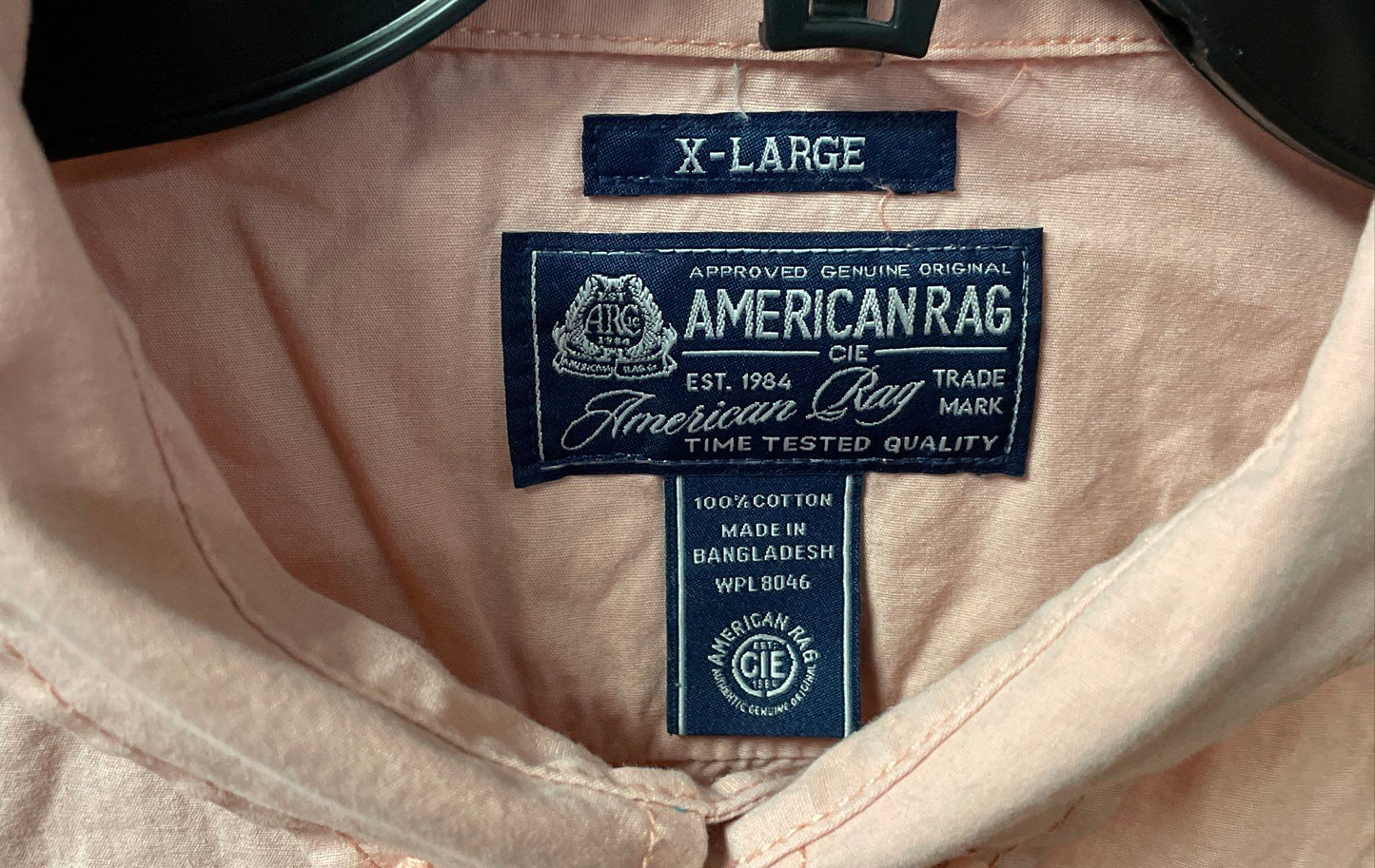 American Rag Men's Pink Long Sleeve Cotton Button Down Shirt Sz XL