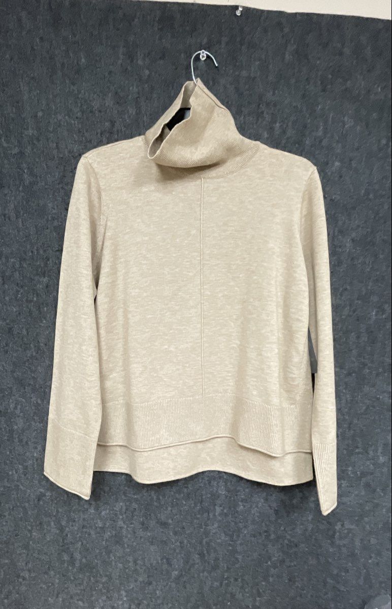 Vince Camuto Women's Warm Oatmeal Heather Cowl Neck Sweater Sz PL NWT