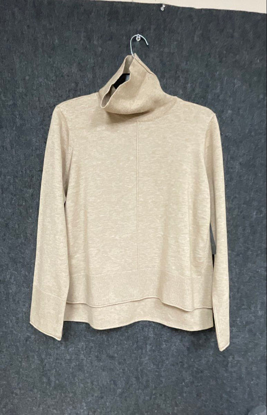 Vince Camuto Women's Warm Oatmeal Heather Cowl Neck Sweater Sz PL NWT