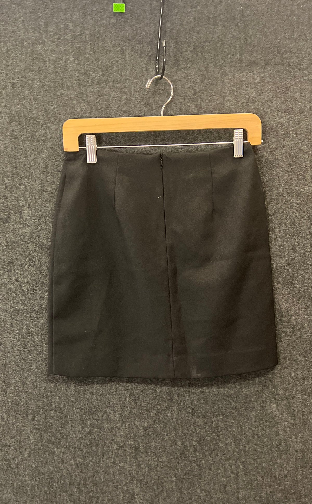 Vintage 90s I.O.U. Women's Black Mini Skirt Back Zip Slit Made in USA Sz 5