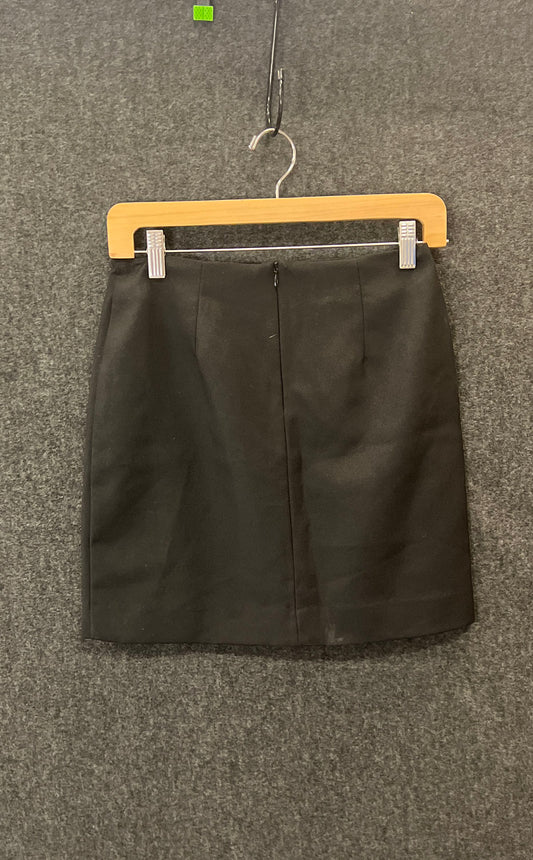 Vintage 90s I.O.U. Women's Black Mini Skirt Back Zip Slit Made in USA Sz 5