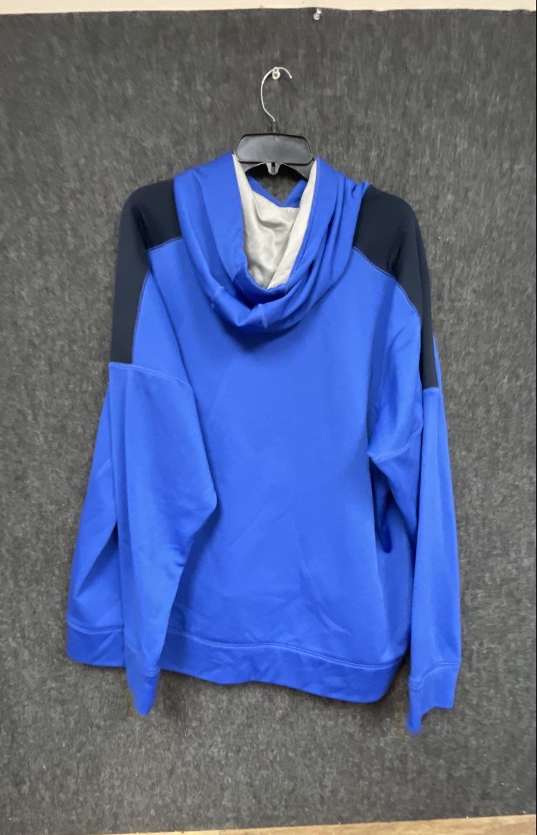 Nike Men's Blue Navy Therma-FIT Colorblock Pullover Swoosh Hoodie Size XXL
