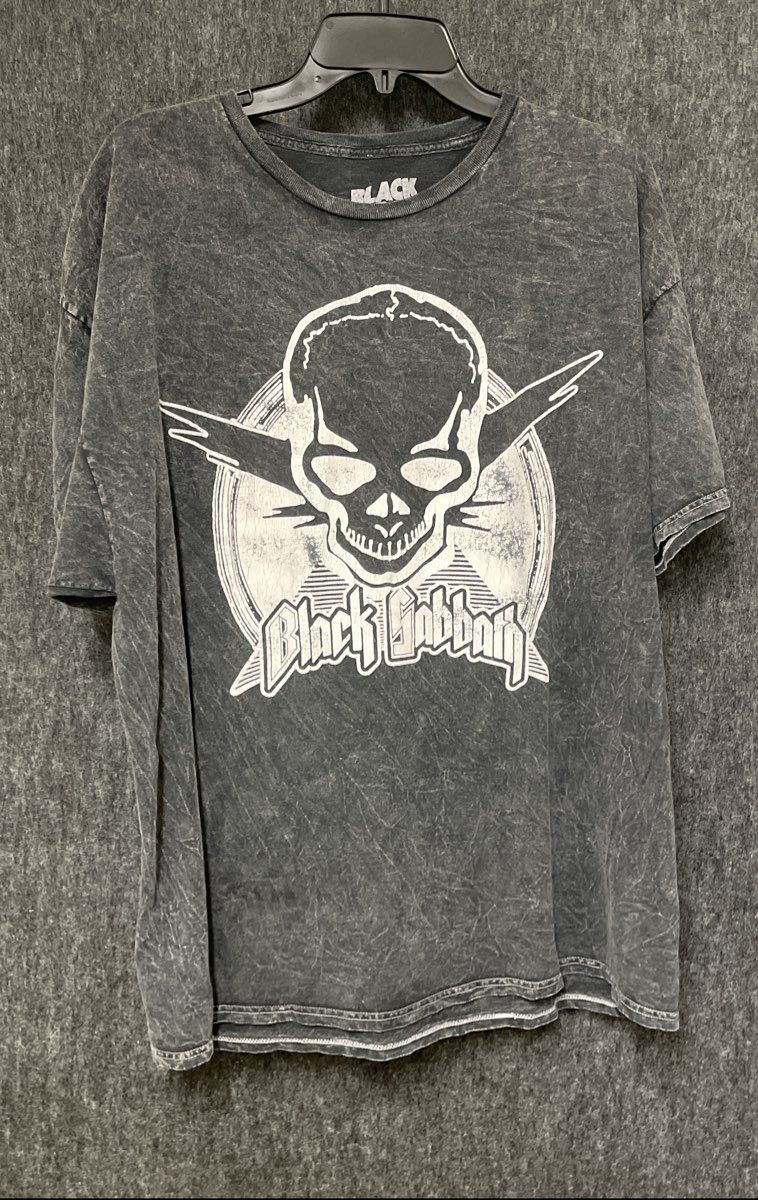 Black Sabbath Winged Skull Graphic T-Shirt Mineral Wash Reprint Sz XL