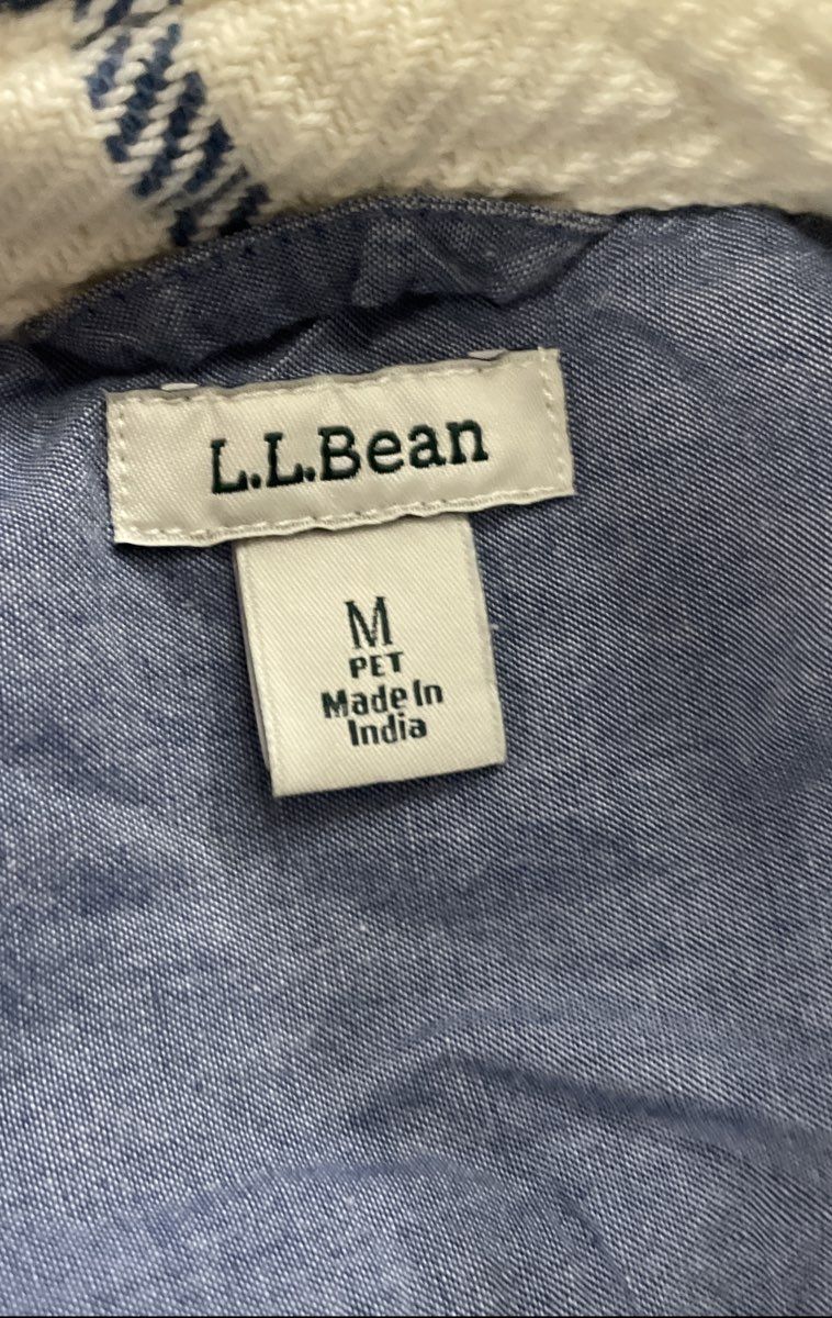 L.L. Bean Women's Lined Heritage Flannel Shirt Jacket White Blue Plaid Sz M Pet