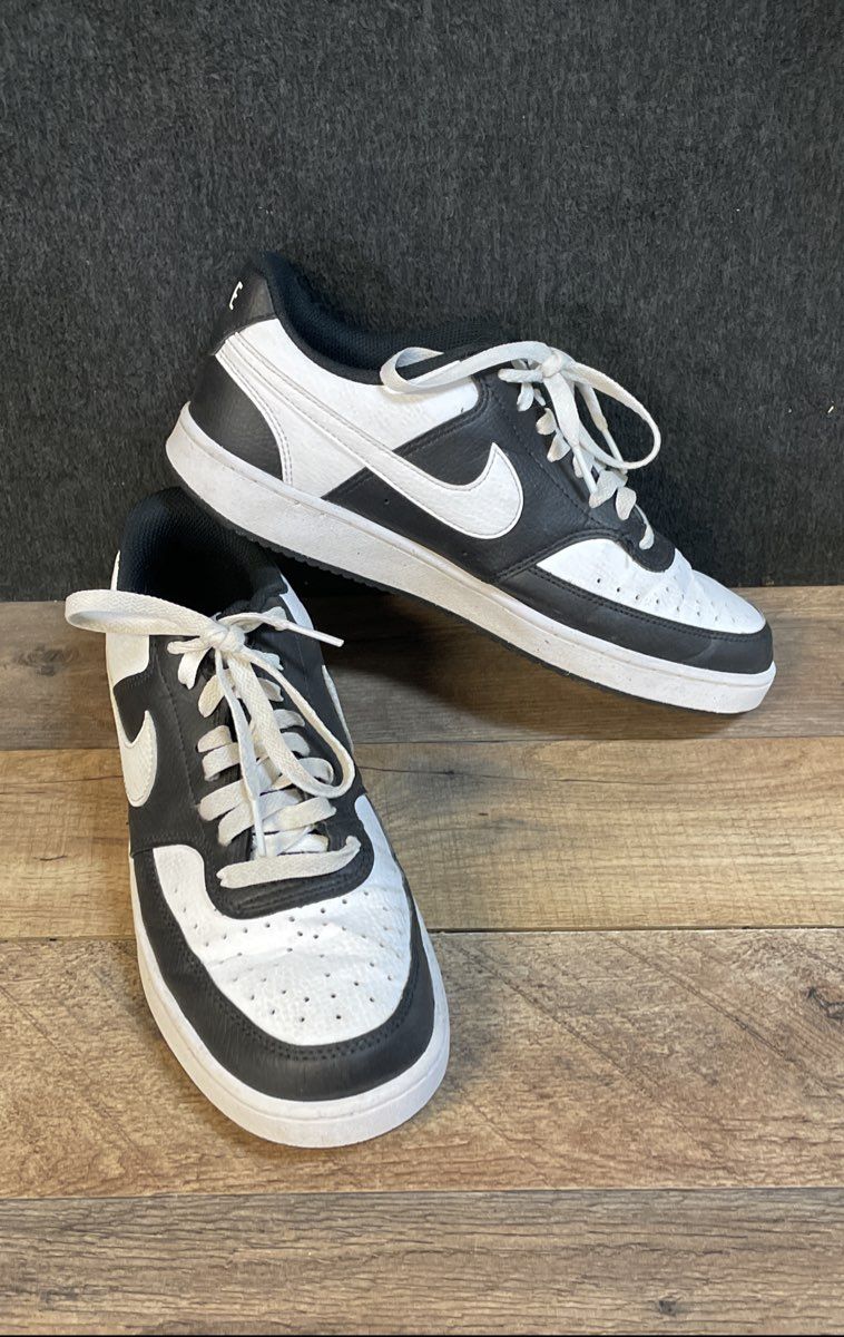 Nike Court Vision Low Next Nature Black White Sneakers Women's Size 9