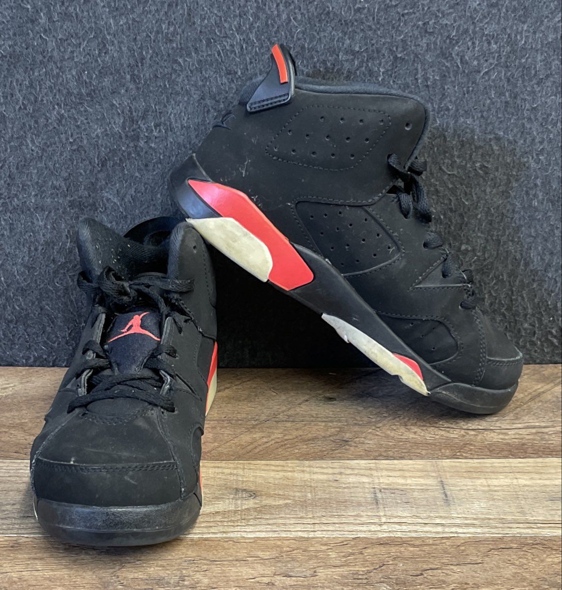 Nike Air Jordan 6 Retro Infrared Black Sneakers Kids Size 3Y