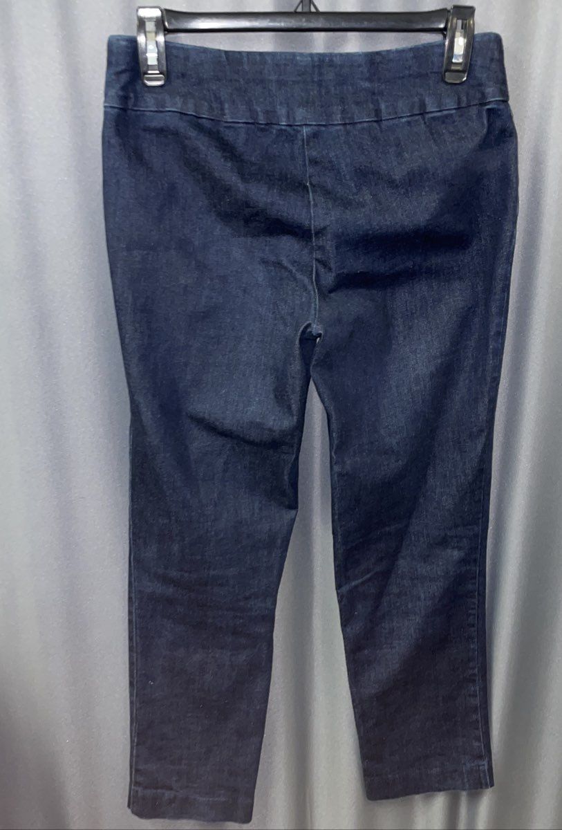 Croft & Barrow Women's Dark Blue Indigo Stretch Pull-On Pants Petite Sz 6P