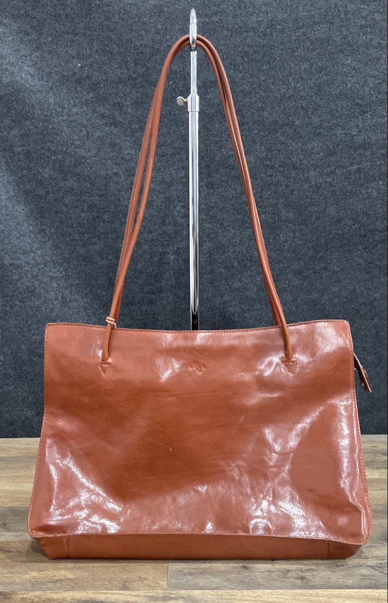Vintage Monsac Brown Leather Large Tote Shoulder Bag