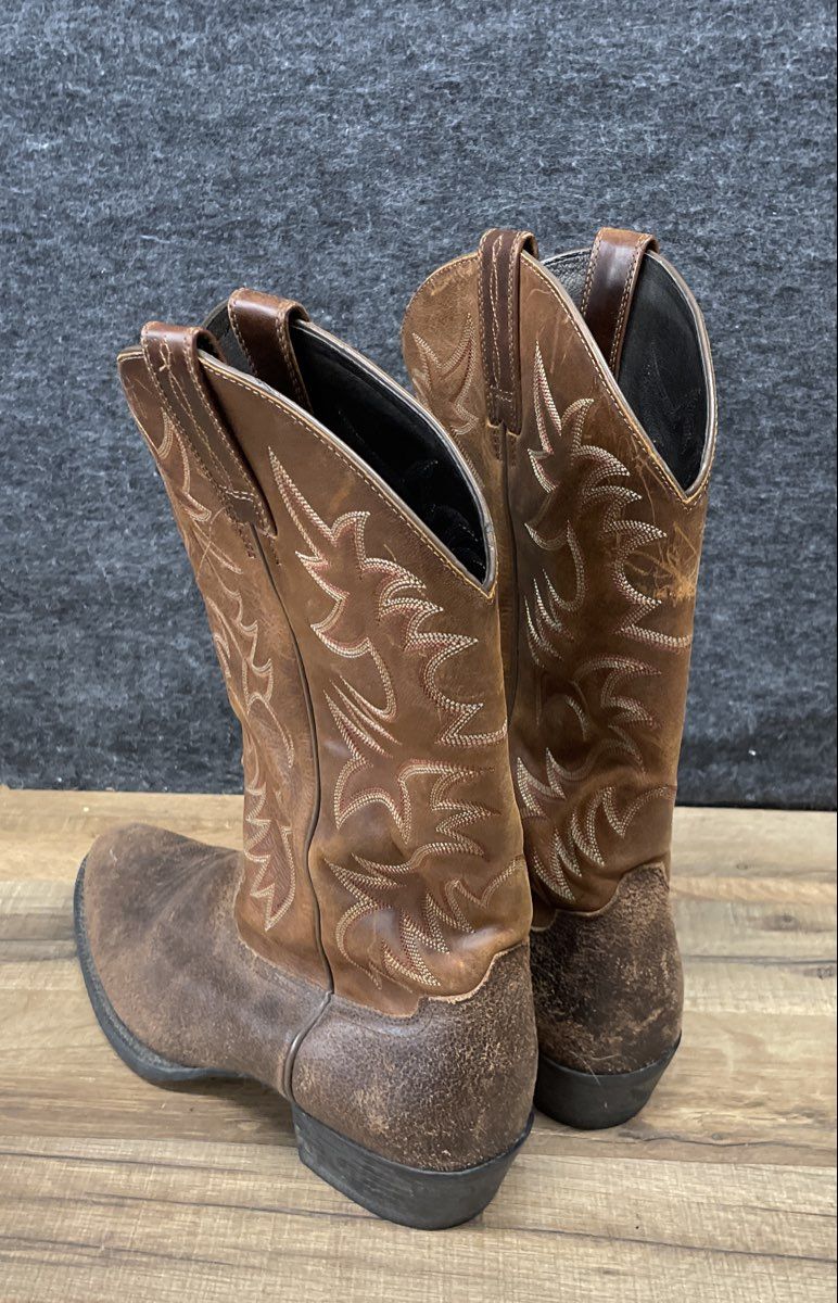 Ariat Heritage Roughstock Brown Leather Western Cowboy Boots Size 12EE