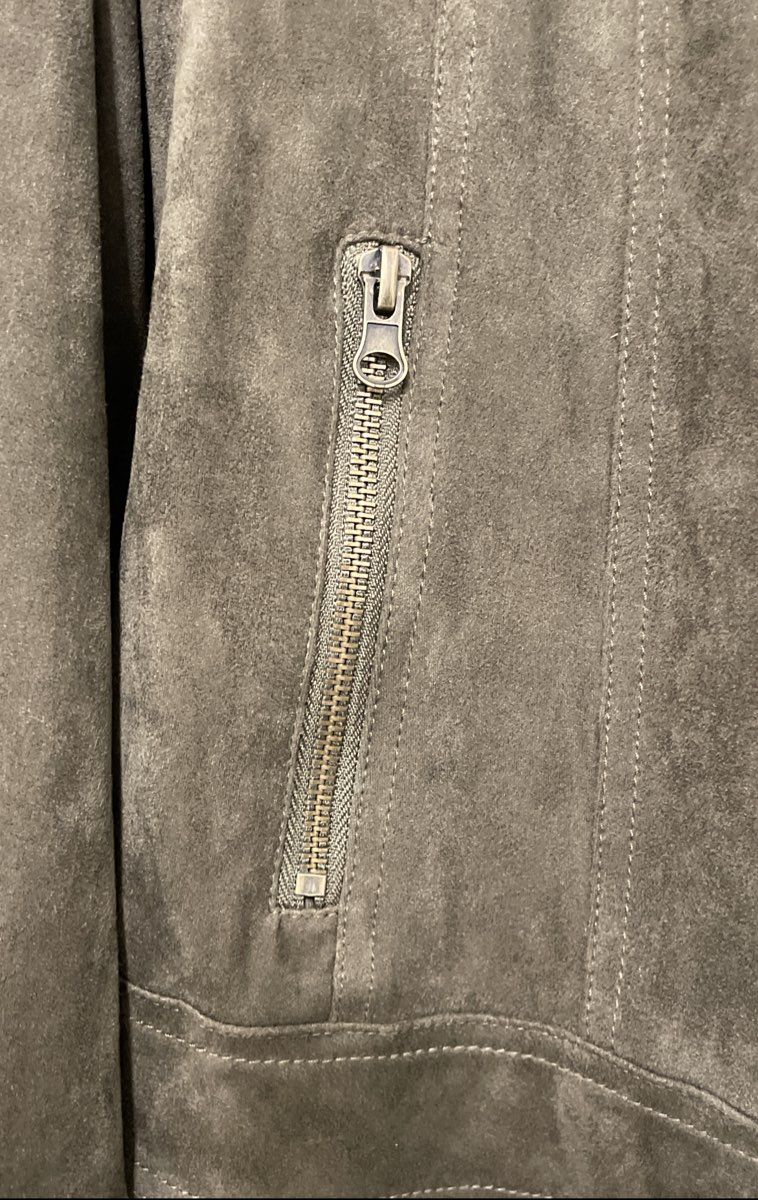 New York & Company Women's Olive Green Faux Suede Moto Jacket Sz L NWT
