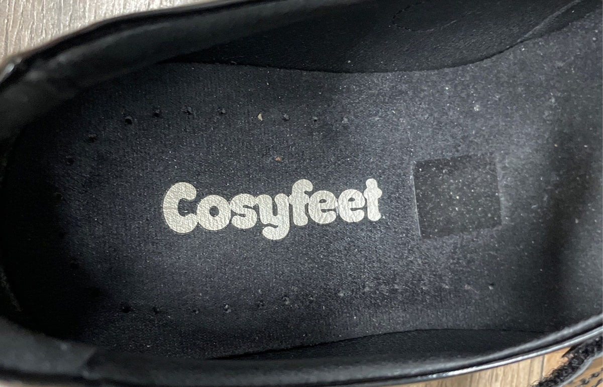 Cosyfeet Black Patent Leather T-Strap Mary Jane Women's Comfort Shoes Size 5 UK