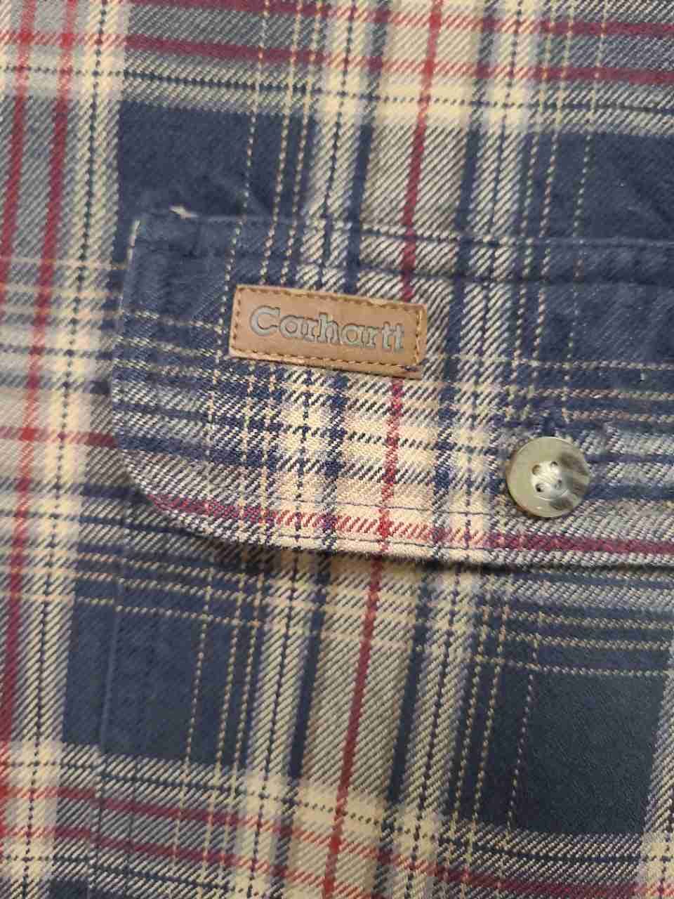 Carhartt Men's Plaid Long Sleeve Button Down Cotton Work Shirt Sz L