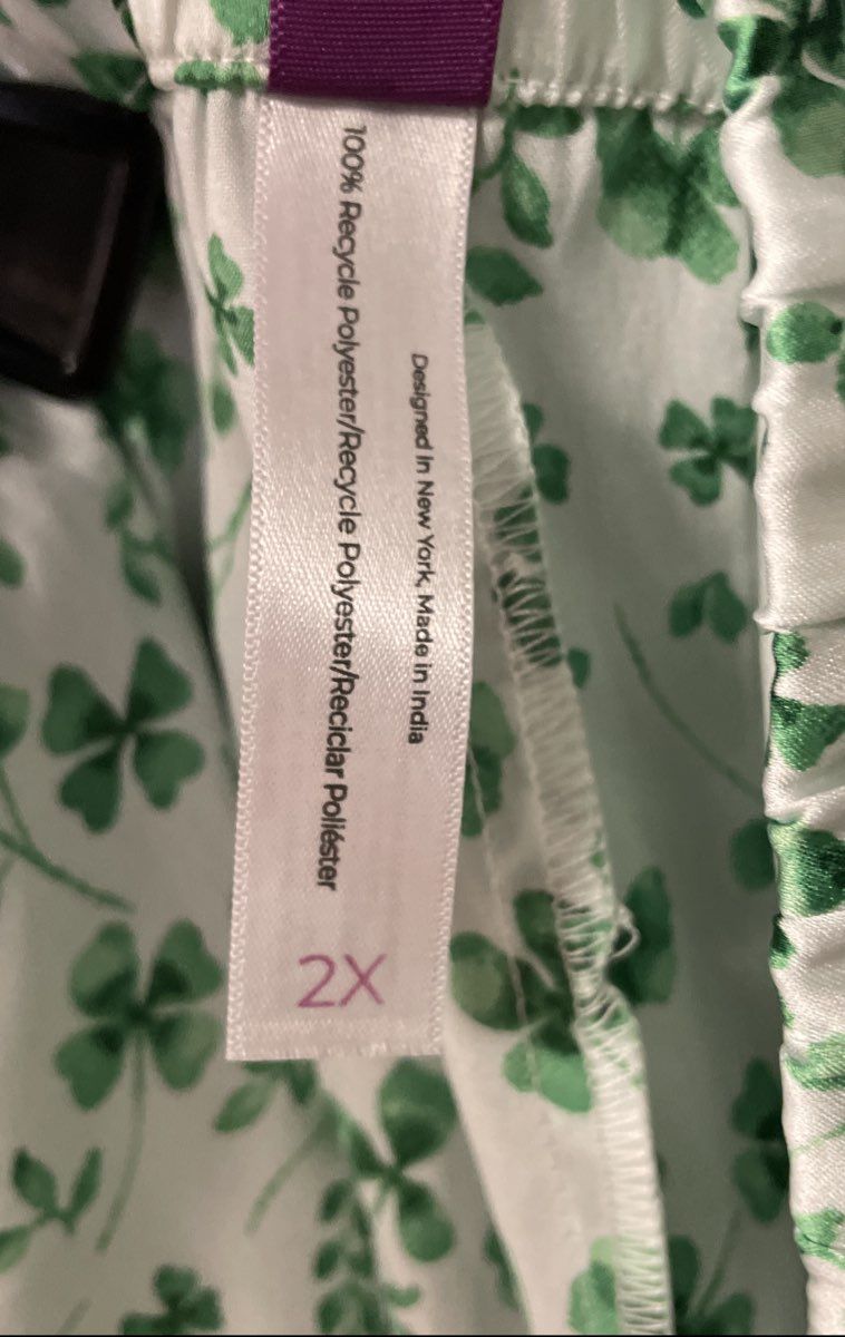 Adore Me Women's Pajama Set Green Shamrock Clover Print Cami Shorts Sz 2X