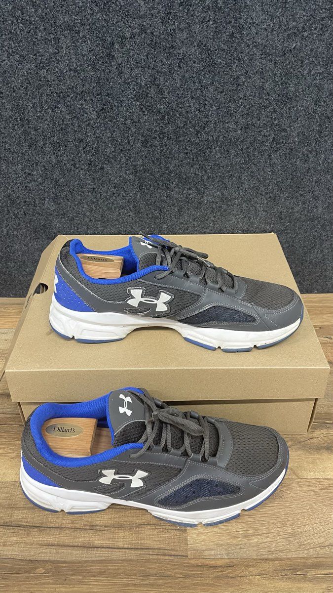 Under Armour Micro G Assert 6 Graphite Blue White Running Shoes Size 13