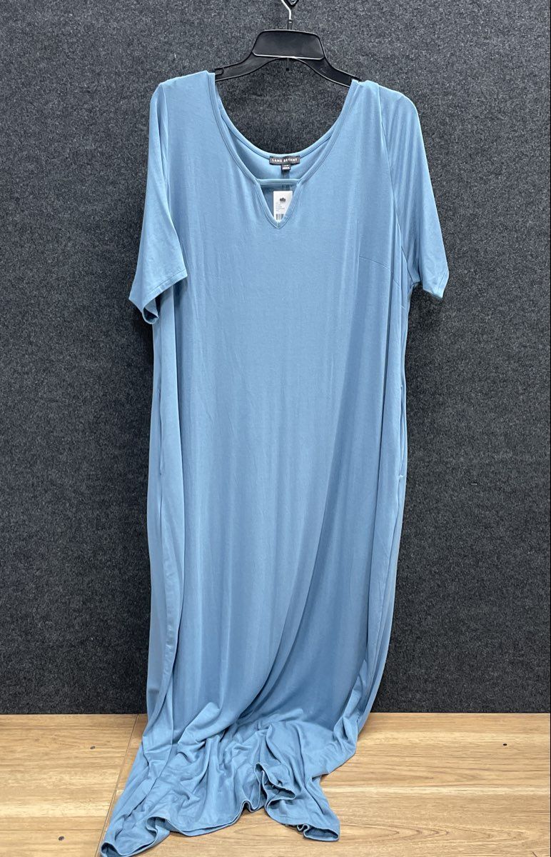 Lane Bryant Women's Blue V-Neck Strappy Maxi Dress Sz 18/20 NWT