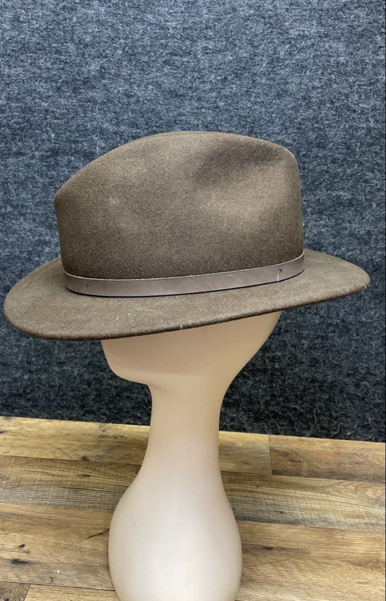Scala Men's Olive Green Wool Felt Wide Brim Outback Fedora Hat