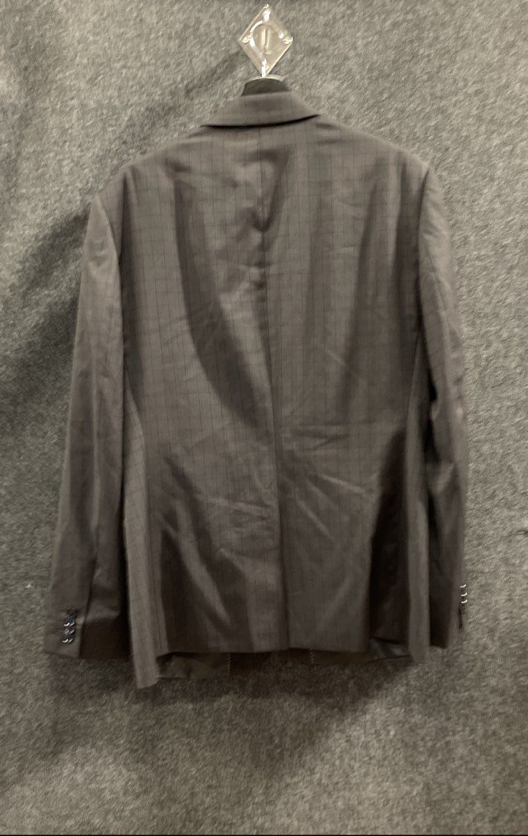 Express Men's Black 100% Wool Suit Jacket Blazer Subtle Check Plaid Sz 42R
