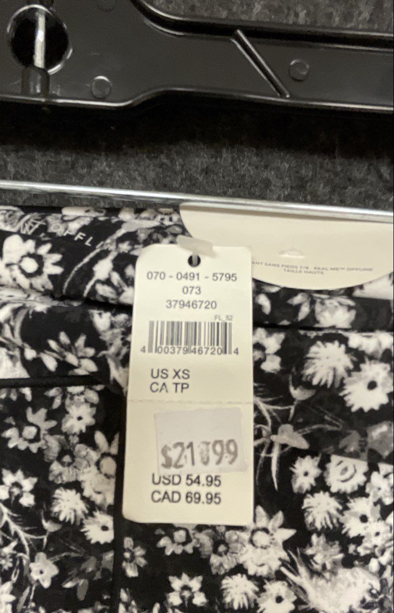 OFFLINE by Aerie Women's Black White Floral Hi-Rise Leggings Sz XS NWT