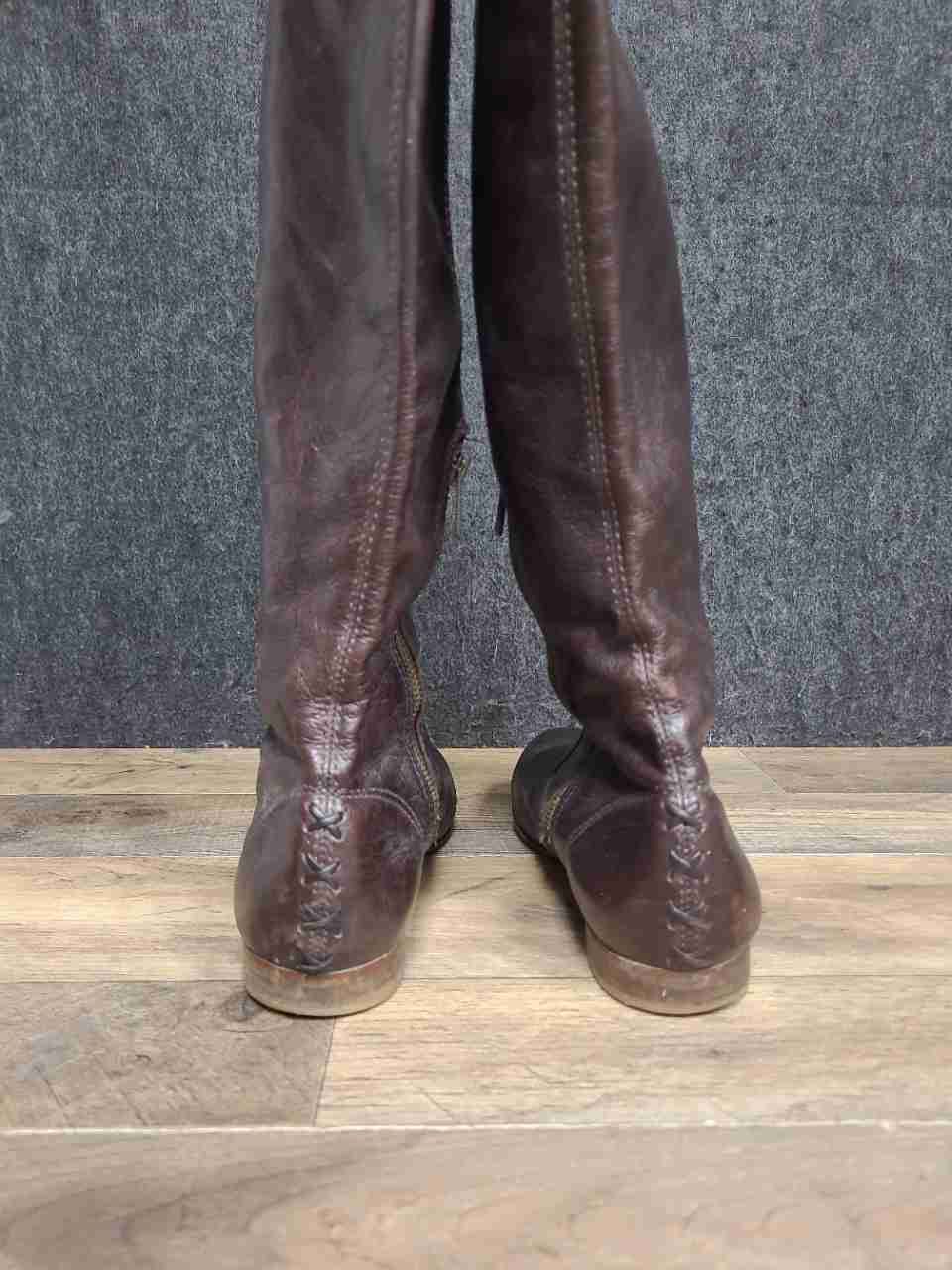 Frye Jillian Pull On Dark Brown Leather Knee High Boots Women's Size 7.5 M