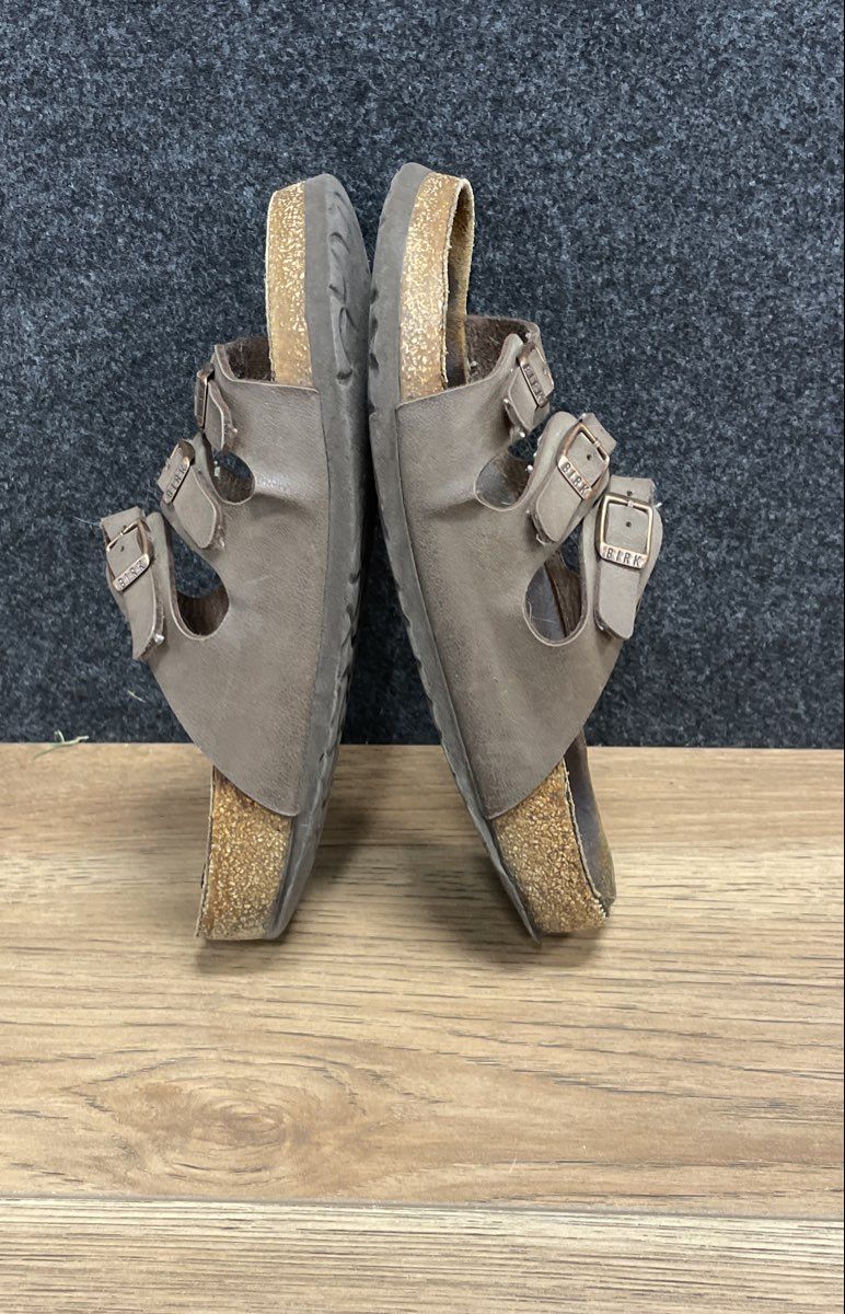 Birkenstock Florida Mocha Brown Birko-Flor Three Strap Sandals Size 43