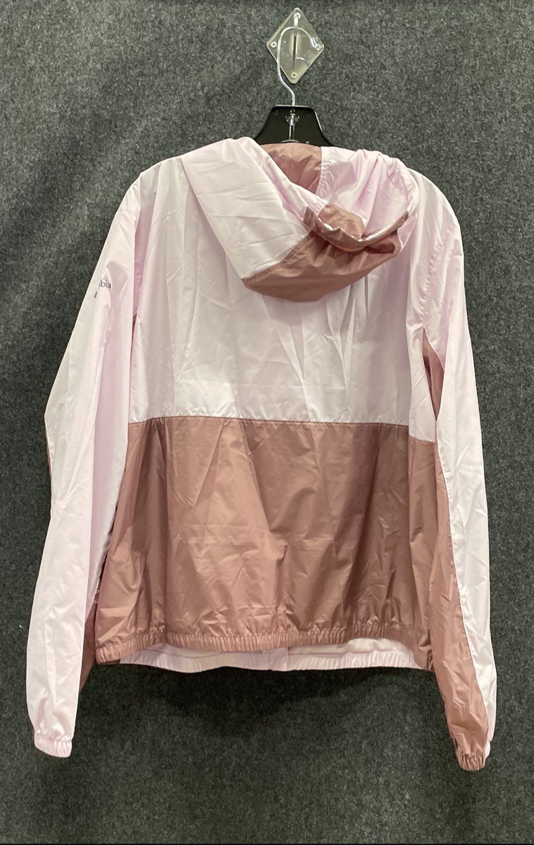 Columbia Women's Pink Flash Forward Colorblock Hooded Windbreaker Sz XL