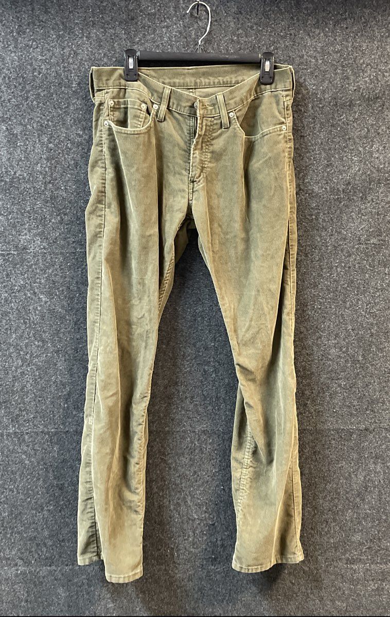 Levi's Men's 514 Slim Straight Corduroy Pants Olive Green Sz 32x34