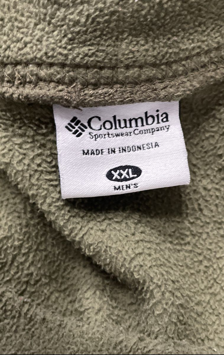Columbia Men's Green Fleece Crewneck Sweater Raglan Embroidered Logo Sz XXL