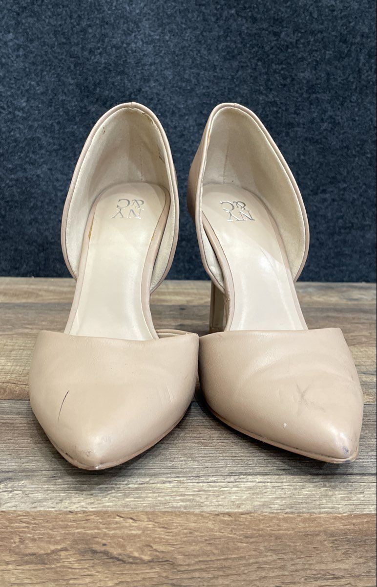 New York & Company Nude D'Orsay Pointed Toe Stiletto Heels Women's Size 7