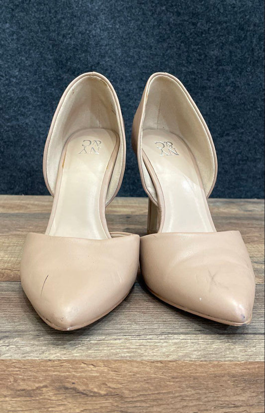 New York & Company Nude D'Orsay Pointed Toe Stiletto Heels Women's Size 7