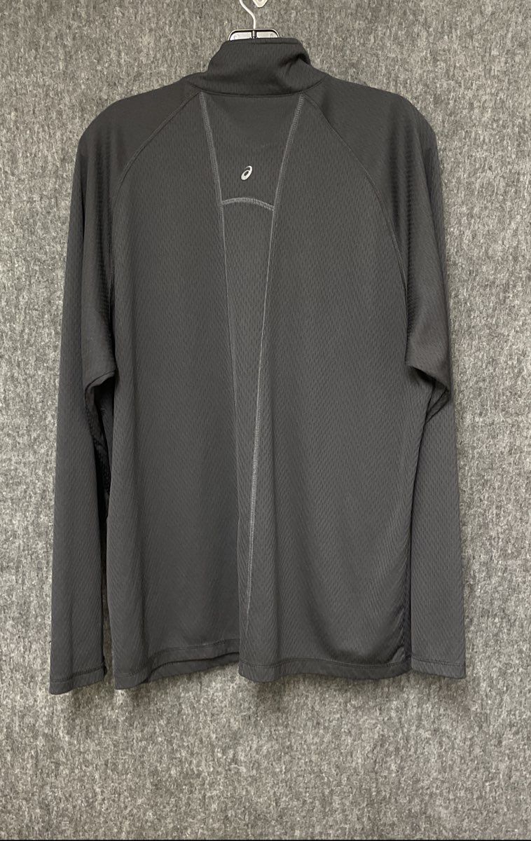 ASICS Men's Black 1/3 Zip Pullover Active Trainer Jacket Textured Sz XL