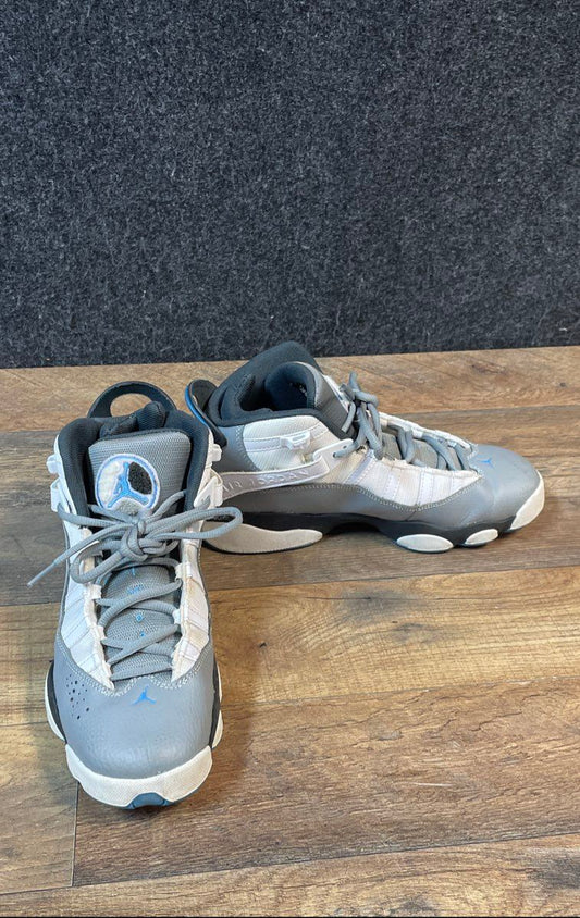 Nike Air Jordan 6 Rings Cool Grey University Blue Basketball Shoes Size 7Y