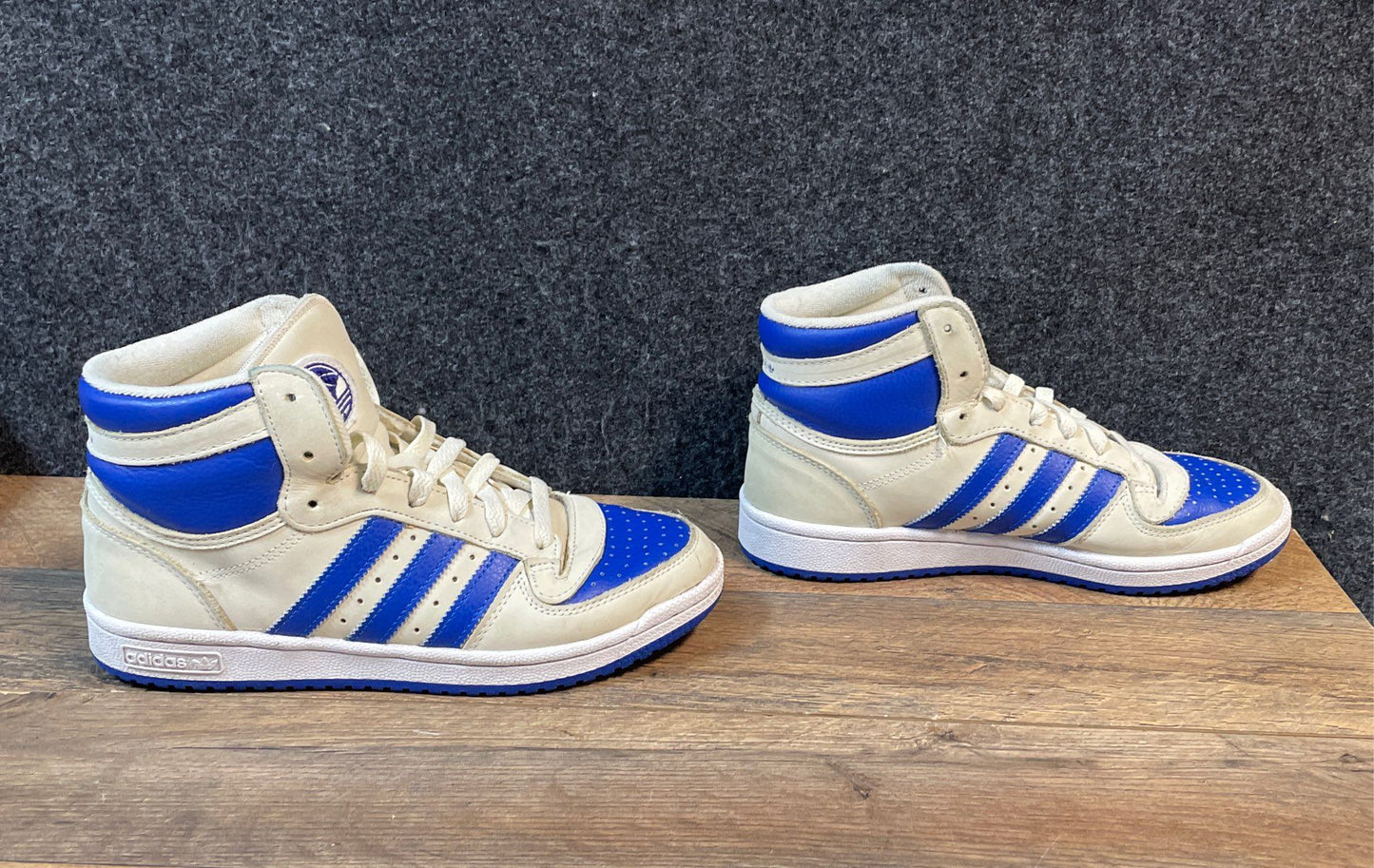 Adidas Top Ten Hi Off White Royal Blue Basketball Sneakers Size 7