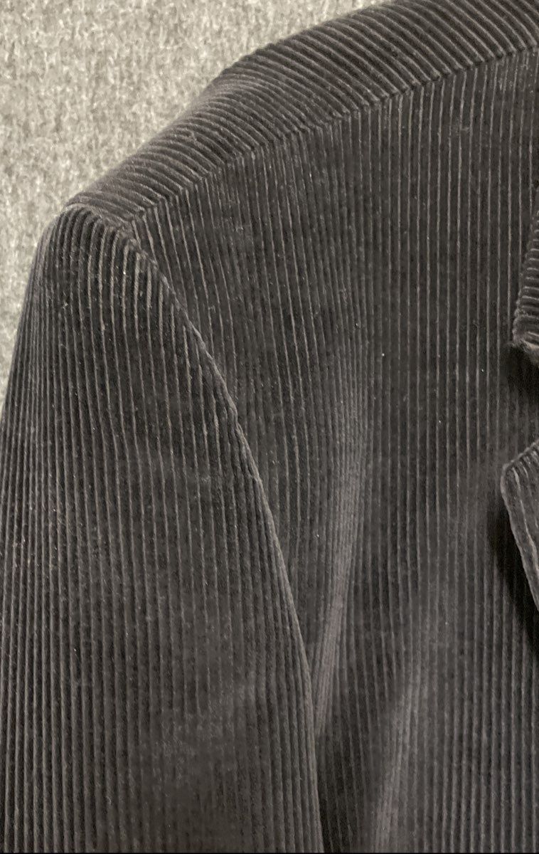 Cross & Winsor Men's Black Corduroy 2-Button Blazer Sport Coat 100% Cotton 46R