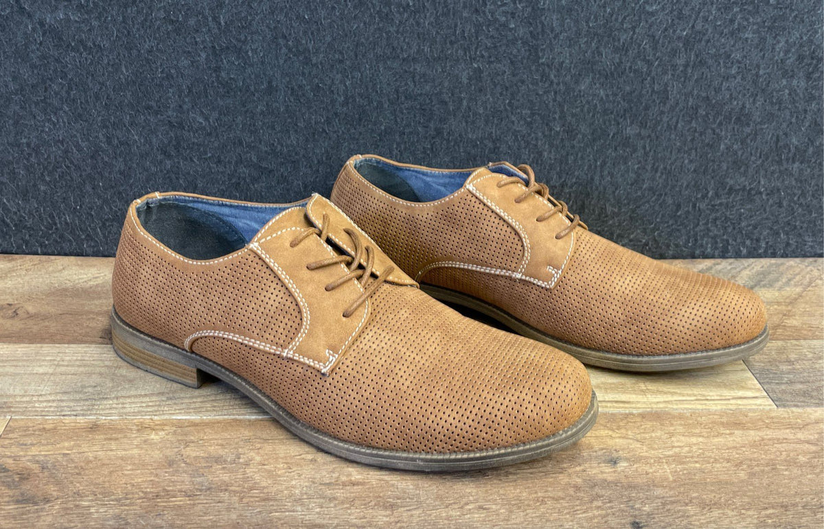 XRAY Footwear Men's Tan Perforated Derby Dress Shoes Size 11