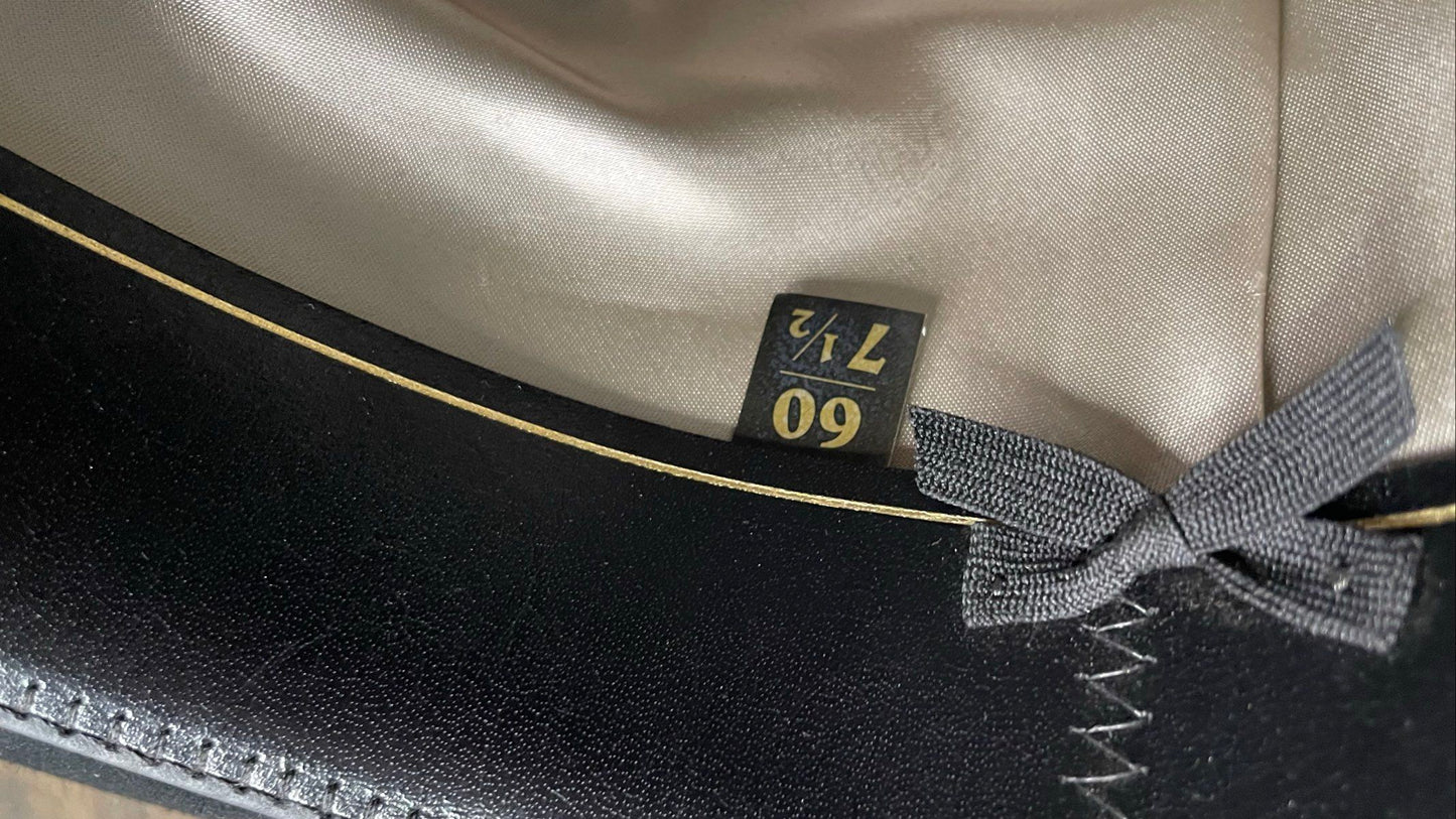 Vintage Wrangler Northbrook Black Felt Cowboy Hat 4" Brim USA Sz 7 1/2