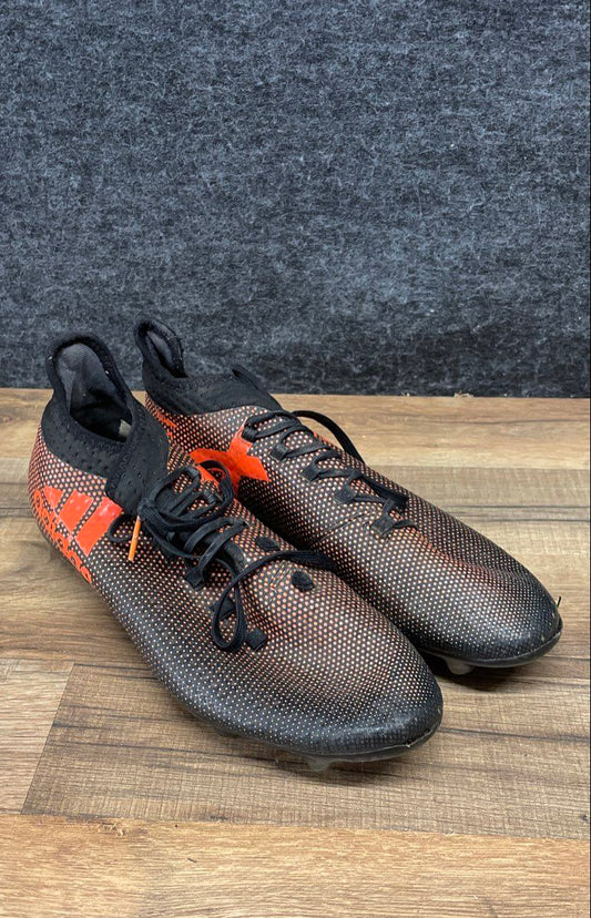 Adidas X 17.2 FG Pyrostorm Black Solar Orange Soccer Cleats Size 10.5