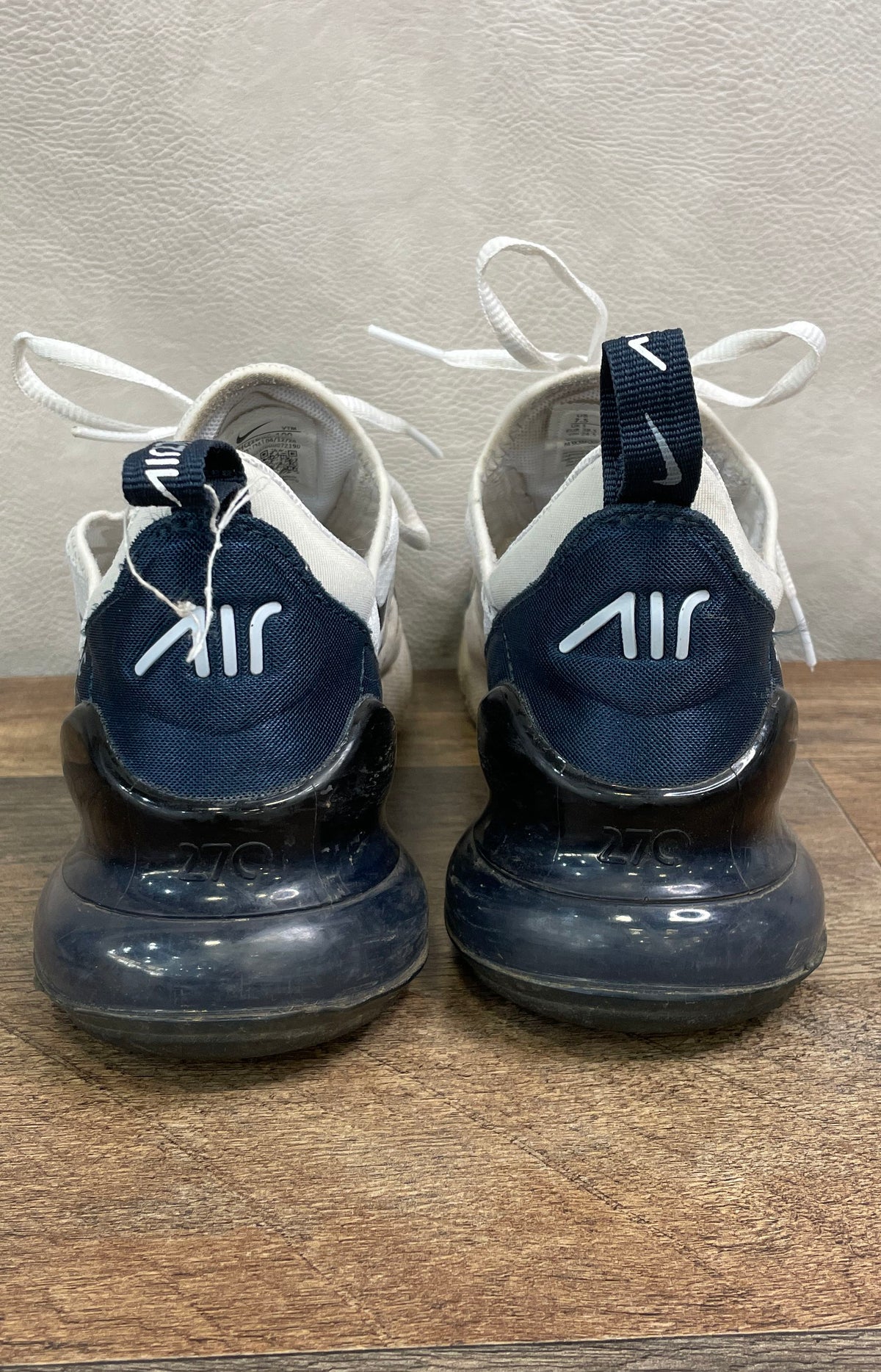 Nike Air Max 270 White Navy Blue Black Women's Sneakers Size 7.5