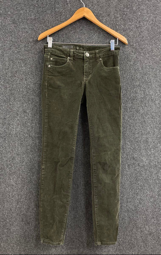 KUT from the Kloth Women's Diana Skinny Corduroy Pants Olive Green Sz 2