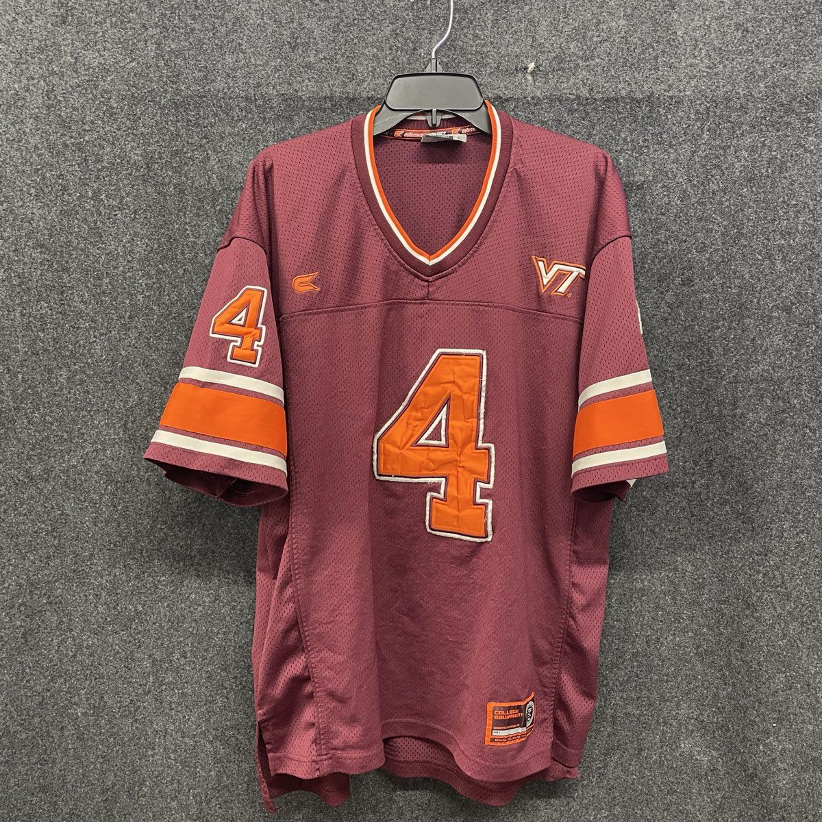 Colosseum Athletics Men's Virginia Tech Hokies #4 Football Jersey Maroon Sz L