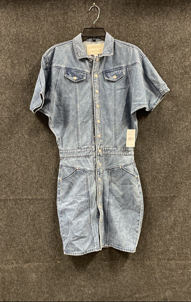 Gloria Vanderbilt Women's Pocomoke Denim Dress Blue Dolman Sleeve Mini Sz 2 NWT