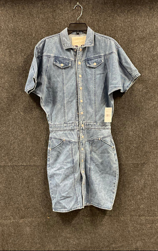 Gloria Vanderbilt Women's Pocomoke Denim Dress Blue Dolman Sleeve Mini Sz 2 NWT